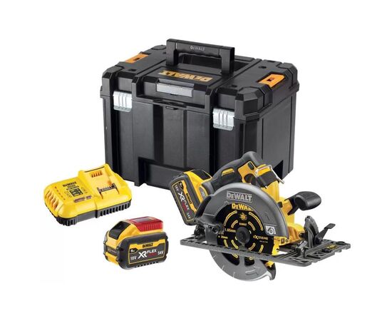 Дисковая пила DeWALT 54В XR FLEXVOLT Li-lon диск 190х30 мм, 2x3Ah, 3.7 кг, кейс TSTAK (DCS579X2), изображение 2 Дисковая пила DeWALT 54В XR FLEXVOLT Li-lon диск 190х30 мм, 2x3Ah, 3.7 кг, кейс TSTAK (DCS579X2), изображение 2