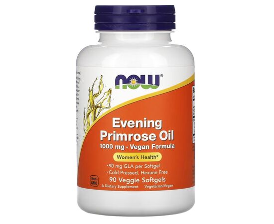 Витаминно-минеральный комплекс Now Foods Масло Примулы Вечерней 1000 мг, Evening Primrose Oil, 90 вегетариан (NOW-01758)