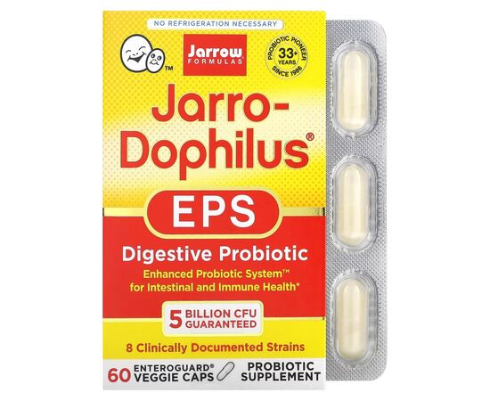 Витаминно-минеральный комплекс Jarrow Formulas Пробиотики, 5 млрд КОЕ, Jarro-Dophilus EPS, 60 вегетарианских кап (JRW-03020)