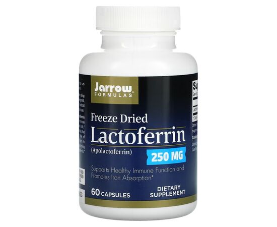 Пробиотики Jarrow Formulas Лактоферрин сублимированный, 250 мг, Lactoferrin, Freeze Dried, 60 ка (JRW-21011)