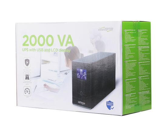 Источник бесперебойного питания EnerGenie EG-UPS-035 2000VA LCD (EG-UPS-035), изображение 4 Источник бесперебойного питания EnerGenie EG-UPS-035 2000VA LCD (EG-UPS-035), изображение 4