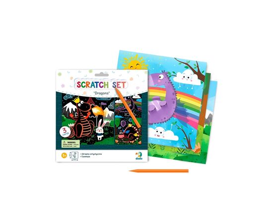 Набор для творчества DoDo гравюр Драконы 3 шт (300215), изображение 2 Набор для творчества DoDo гравюр Драконы 3 шт (300215), изображение 2