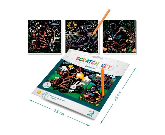 Набор для творчества DoDo гравюр Драконы 3 шт (300215), изображение 3 Набор для творчества DoDo гравюр Драконы 3 шт (300215), изображение 3