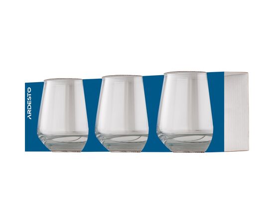 Набір склянок Ardesto Gloria Shine 345 мл 3 шт (AR2634GS), зображення 2 Набір склянок Ardesto Gloria Shine 345 мл 3 шт (AR2634GS), зображення 2