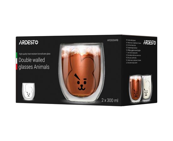 Набор стаканов Ardesto Animals 300 мл 2 шт (AR2630ARB), изображение 4 Набор стаканов Ardesto Animals 300 мл 2 шт (AR2630ARB), изображение 4