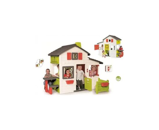Игровой домик Smoby с дверным звонком столиком и забором (810203), изображение 3 Игровой домик Smoby с дверным звонком столиком и забором (810203), изображение 3