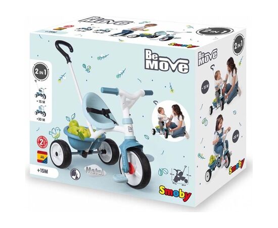 Детский велосипед Smoby Be Move 2 в 1 с багажником Голубой (740331), изображение 5 Детский велосипед Smoby Be Move 2 в 1 с багажником Голубой (740331), изображение 5