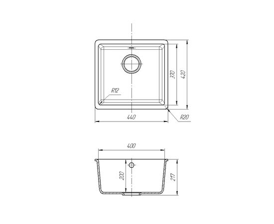 Мойка кухонная ROMZHA Mira U-400 Teracota (701) (RO43411), изображение 2 Мойка кухонная ROMZHA Mira U-400 Teracota (701) (RO43411), изображение 2
