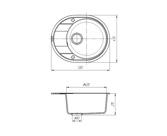 Мийка кухонна ROMZHA Voce Piesok (301) (RO43211), зображення 2 Мийка кухонна ROMZHA Voce Piesok (301) (RO43211), зображення 2