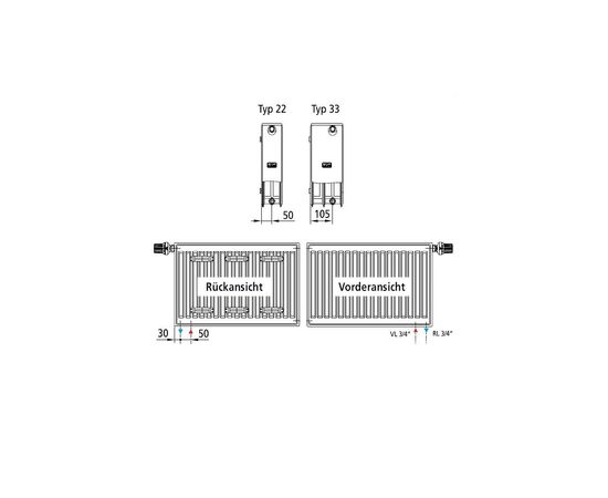Радиатор стальной Kermi Profil-V, FTV, 22 тип, 200x800мм (FTV220200801RXK), изображение 4 Радиатор стальной Kermi Profil-V, FTV, 22 тип, 200x800мм (FTV220200801RXK), изображение 4