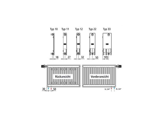 Радиатор стальной Kermi Therm-X2 Profil-V, FTV, 22 тип, 300x800мм (FTV220300801R2K), изображение 4 Радиатор стальной Kermi Therm-X2 Profil-V, FTV, 22 тип, 300x800мм (FTV220300801R2K), изображение 4