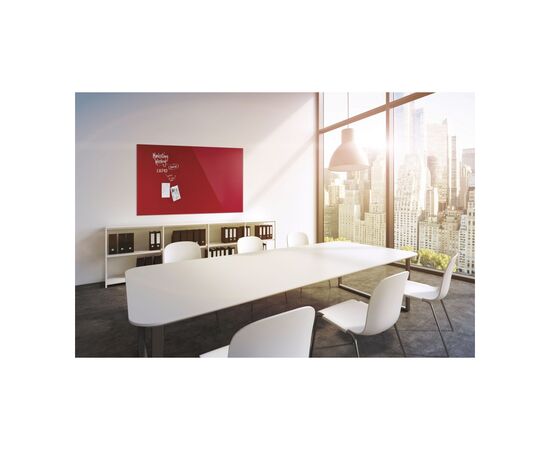 Офісна дошка Magnetoplan скляна магнітно-маркерна 1500x1000 червона Glassboard-Red (13408006), зображення 6
