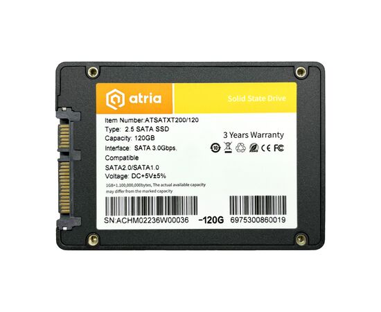 Накопитель SSD 2.5" 120GB XT200 ATRIA (ATSATXT200/120), изображение 2 Накопитель SSD 2.5" 120GB XT200 ATRIA (ATSATXT200/120), изображение 2