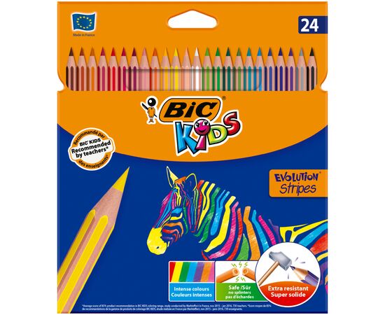 Олівці кольорові Bic Evolution Stripes 24 шт (bc950525)