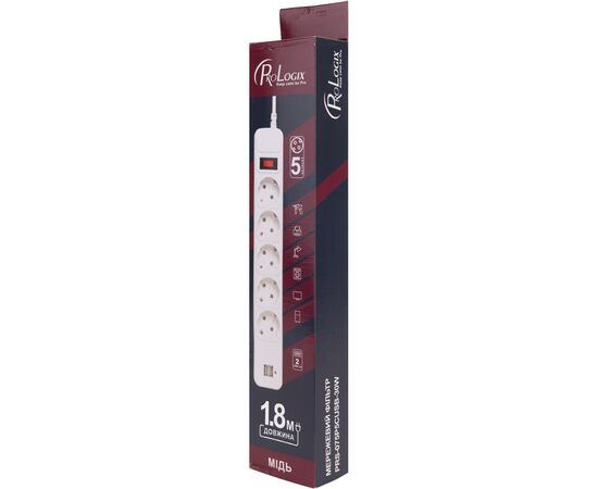 Сетевой фильтр питания ProLogix PRS-075P5CUSB-18W, изображение 3 Сетевой фильтр питания ProLogix PRS-075P5CUSB-18W, изображение 3