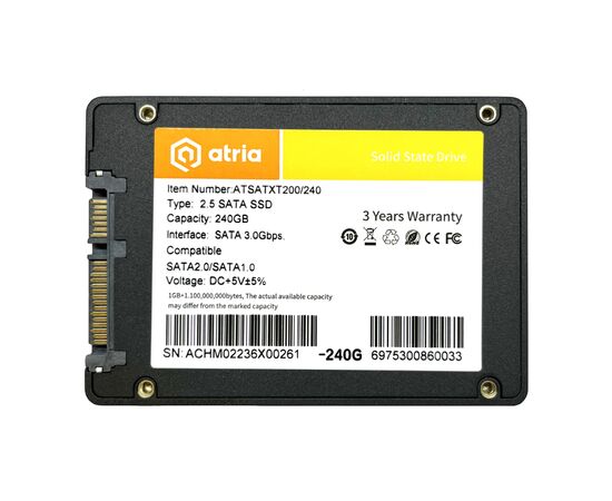 Накопитель SSD 2.5" 240GB XT200 ATRIA (ATSATXT200/240), изображение 2 Накопитель SSD 2.5" 240GB XT200 ATRIA (ATSATXT200/240), изображение 2