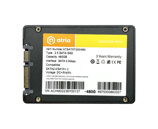 Накопитель SSD 2.5" 480GB XT200 ATRIA (ATSATXT200/480), изображение 2 Накопитель SSD 2.5" 480GB XT200 ATRIA (ATSATXT200/480), изображение 2