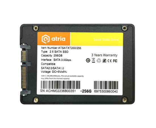 Накопитель SSD 2.5" 256GB XT200 ATRIA (ATSATXT200/256), изображение 2 Накопитель SSD 2.5" 256GB XT200 ATRIA (ATSATXT200/256), изображение 2