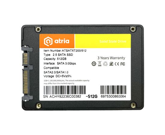 Накопитель SSD 2.5" 512GB XT200 ATRIA (ATSATXT200/512), изображение 2 Накопитель SSD 2.5" 512GB XT200 ATRIA (ATSATXT200/512), изображение 2