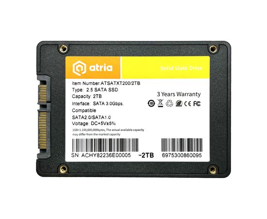 Накопитель SSD 2.5" 2TB XT200 ATRIA (ATSATXT200/2048), изображение 2 Накопитель SSD 2.5" 2TB XT200 ATRIA (ATSATXT200/2048), изображение 2