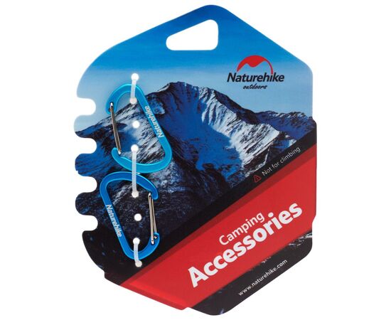 Карабин туристический Naturehike D-type NH15A004-H 4см 2шт Blue (6927595717318), изображение 2 Карабин туристический Naturehike D-type NH15A004-H 4см 2шт Blue (6927595717318), изображение 2