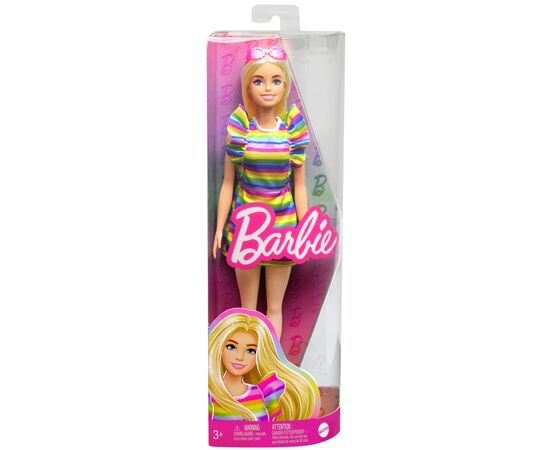 Кукла Barbie Fashionistas с брекетами в полосатом платье (HPF73), изображение 6 Кукла Barbie Fashionistas с брекетами в полосатом платье (HPF73), изображение 6