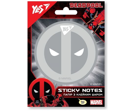 Папір для нотаток Yes з клейким шаром фігурна Marvel.Deadpool, 40 аркушів (170303)
