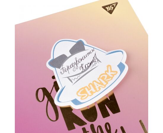 Бумага для заметок Yes с клейким слоем фигурный Shark 104х93 мм, 40 листов (170250), изображение 2