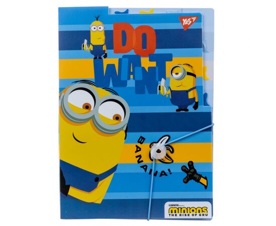 Папка на резинках Yes A4 з трьома роздільниками Minions (492100)