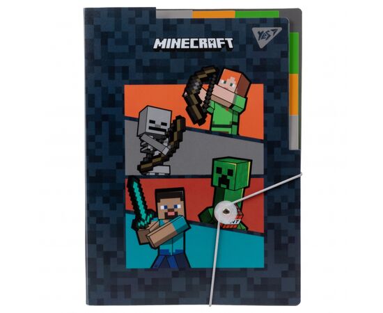 Папка на резинках Yes A4 з трьома роздільниками Minecraft (492112)
