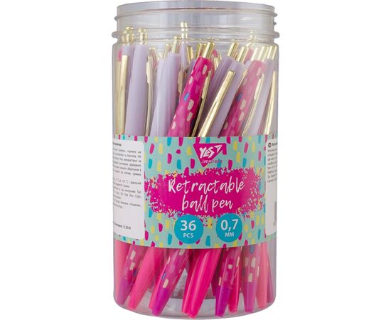 Ручка кулькова Yes Hotch Potch автоматична 0,7 мм синя (411953), зображення 3 Ручка кулькова Yes Hotch Potch автоматична 0,7 мм синя (411953), зображення 3