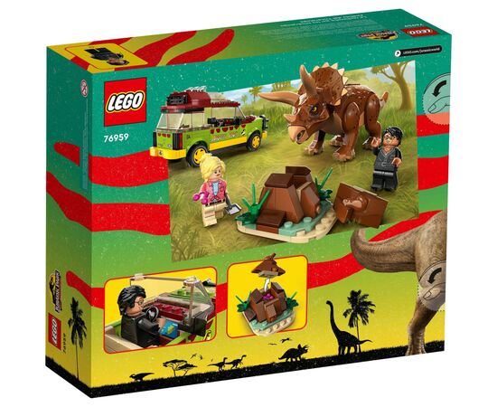 Конструктор LEGO Jurassic World Дослідження трицератопсів 281 деталі (76959), зображення 6 Конструктор LEGO Jurassic World Дослідження трицератопсів 281 деталі (76959), зображення 6