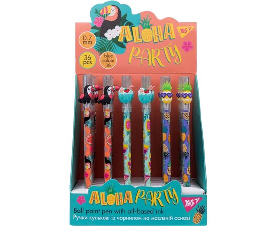 Ручка кулькова Yes Aloha Party 0,7 мм синя (412074), зображення 5 Ручка кулькова Yes Aloha Party 0,7 мм синя (412074), зображення 5