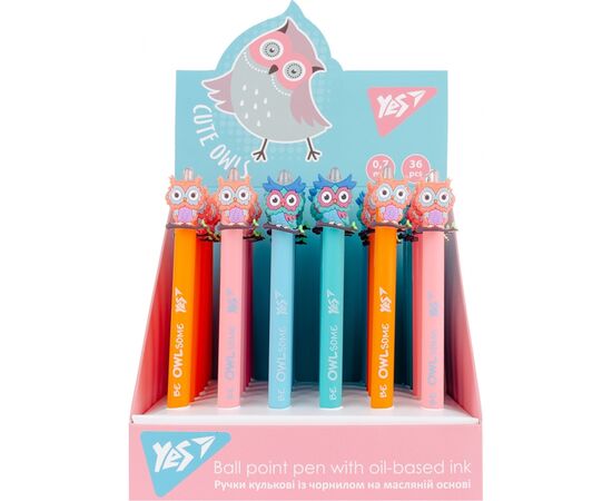 Ручка шариковая Yes Cute owl автоматическая 0,7 мм синяя (412007), изображение 5 Ручка шариковая Yes Cute owl автоматическая 0,7 мм синяя (412007), изображение 5