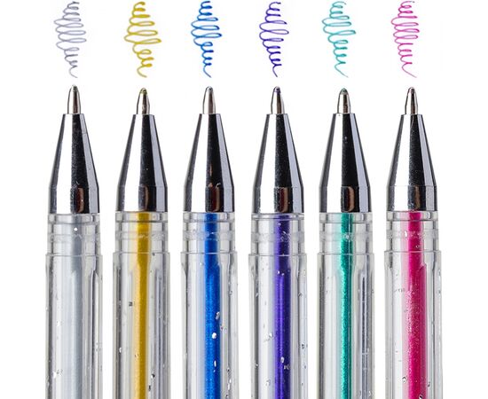 Ручка гелевая Yes Glitter набор 6 шт (411702), изображение 2 Ручка гелевая Yes Glitter набор 6 шт (411702), изображение 2