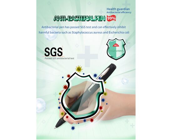 Ручка гелевая Baoke антибактериальное покрытие софт 0.5 мм, черная (PEN-BAO-1828A-B), изображение 4 Ручка гелевая Baoke антибактериальное покрытие софт 0.5 мм, черная (PEN-BAO-1828A-B), изображение 4