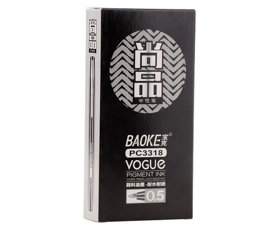Ручка гелевая Baoke Vogue 0.5 мм, черная (PEN-BAO-PC3318-B), изображение 6 Ручка гелевая Baoke Vogue 0.5 мм, черная (PEN-BAO-PC3318-B), изображение 6