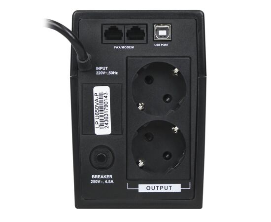 Пристрій безперебійного живлення LogicPower U650VA-P USB (2436), зображення 4 Пристрій безперебійного живлення LogicPower U650VA-P USB (2436), зображення 4