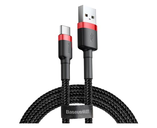 Дата кабель USB 3.1 AM to Type-C 3.0m 2A red-black Baseus (CATKLF-U91)