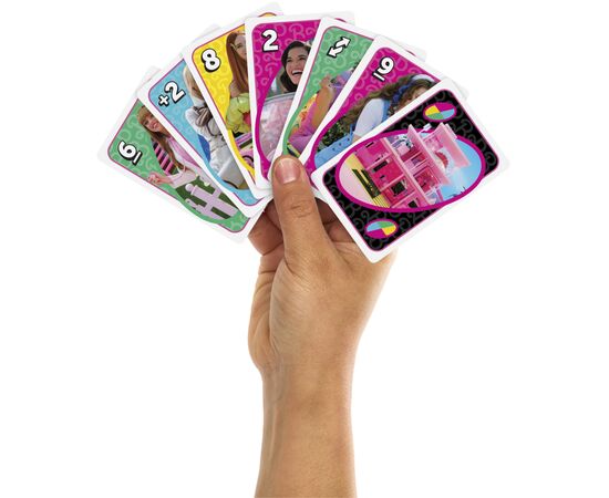 Настольная игра UNO Barbie в кино (HPY59), изображение 2 Настольная игра UNO Barbie в кино (HPY59), изображение 2