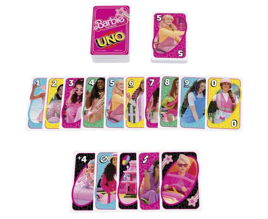 Настольная игра UNO Barbie в кино (HPY59), изображение 5 Настольная игра UNO Barbie в кино (HPY59), изображение 5