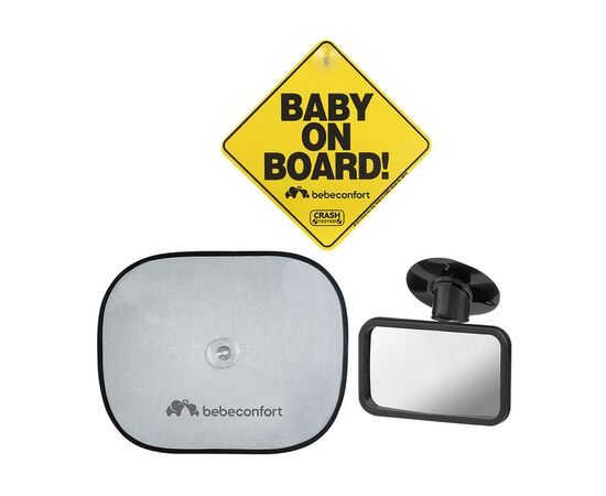 Дополнительное зеркало заднего вида Bebe Confort Travel Safety Kit Набор: зеркало, знак, шторка (3203201300), изображение 2 Дополнительное зеркало заднего вида Bebe Confort Travel Safety Kit Набор: зеркало, знак, шторка (3203201300), изображение 2