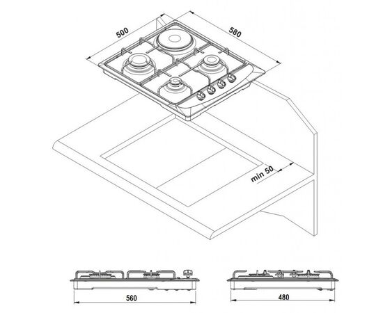 Варочна поверхня Liberty PGE6141S-A1CI (435), зображення 2 Варочна поверхня Liberty PGE6141S-A1CI (435), зображення 2