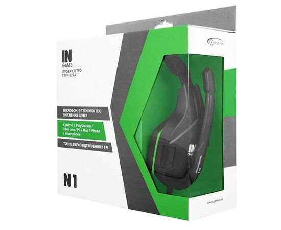 Наушники Gemix N1 Black-Green Gaming, изображение 5 Наушники Gemix N1 Black-Green Gaming, изображение 5