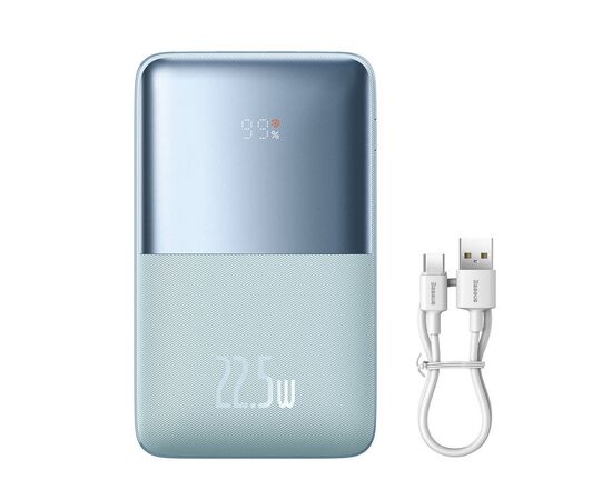Батарея универсальная Baseus Pro 20000mAh, 22.5W, Blue, with USB-A - USB-C 3A 0.3m cable (PPBD040303), изображение 6 Батарея универсальная Baseus Pro 20000mAh, 22.5W, Blue, with USB-A - USB-C 3A 0.3m cable (PPBD040303), изображение 6