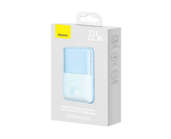 Батарея универсальная Baseus Pro 20000mAh, 22.5W, Blue, with USB-A - USB-C 3A 0.3m cable (PPBD040303), изображение 7 Батарея универсальная Baseus Pro 20000mAh, 22.5W, Blue, with USB-A - USB-C 3A 0.3m cable (PPBD040303), изображение 7
