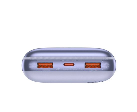 Батарея универсальная Baseus Pro 20000mAh, 22.5W, Violet, with USB-A - USB-C 3A 0.3m cable (PPBD040305), изображение 5 Батарея универсальная Baseus Pro 20000mAh, 22.5W, Violet, with USB-A - USB-C 3A 0.3m cable (PPBD040305), изображение 5