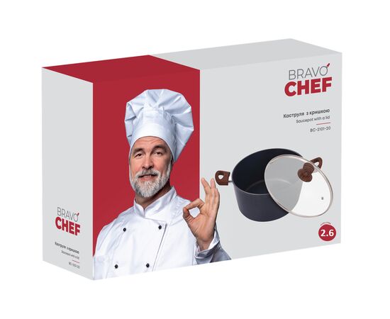 Кастрюля Bravo Chef Класична 2.6 л (BC-2101-20), изображение 7 Кастрюля Bravo Chef Класична 2.6 л (BC-2101-20), изображение 7