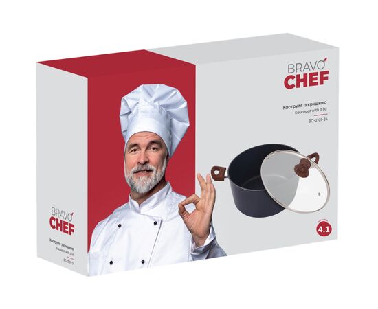 Кастрюля Bravo Chef Класична 4.1 л (BC-2101-24), изображение 7 Кастрюля Bravo Chef Класична 4.1 л (BC-2101-24), изображение 7