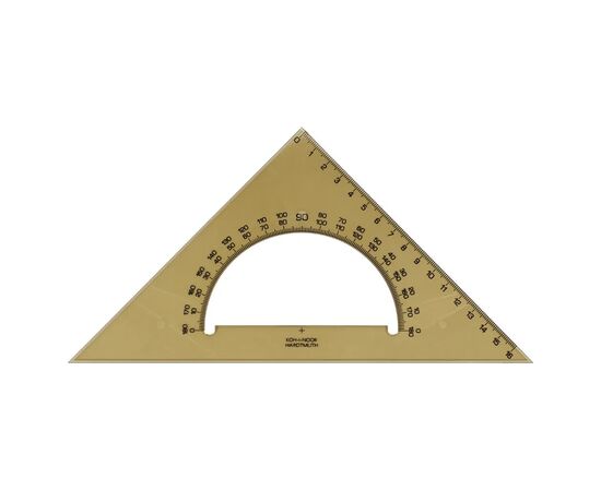 Линейка Koh-i-Noor Треугольник 45/177 с транспортиром, дымчатый (745640)